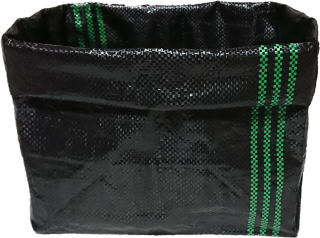 メッシュ栽培袋 ＵＶ黒ＰＥの上部を7回折り畳む