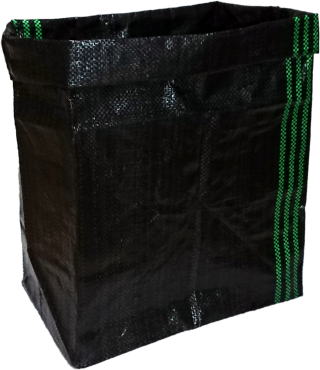 メッシュ栽培袋 ＵＶ黒ＰＥの上部を5回折り畳んだ状態